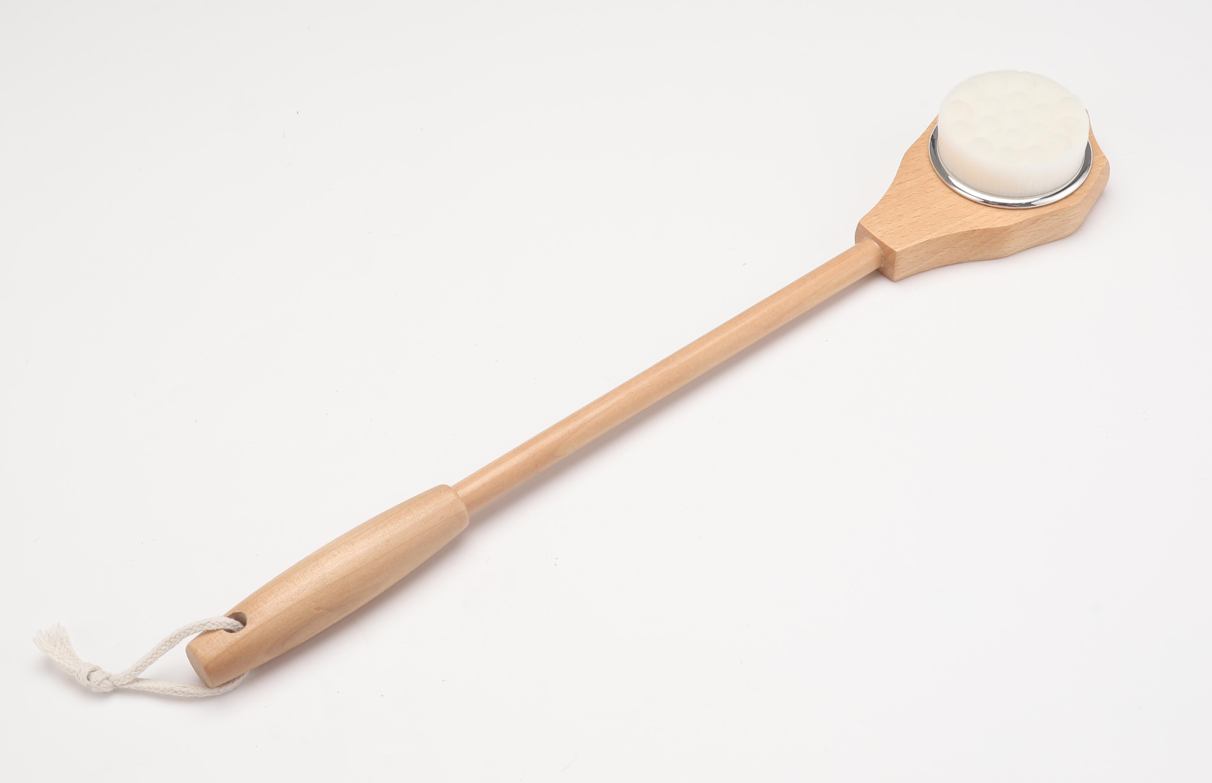 Wood cat paw silver ring nylon soft hair brush