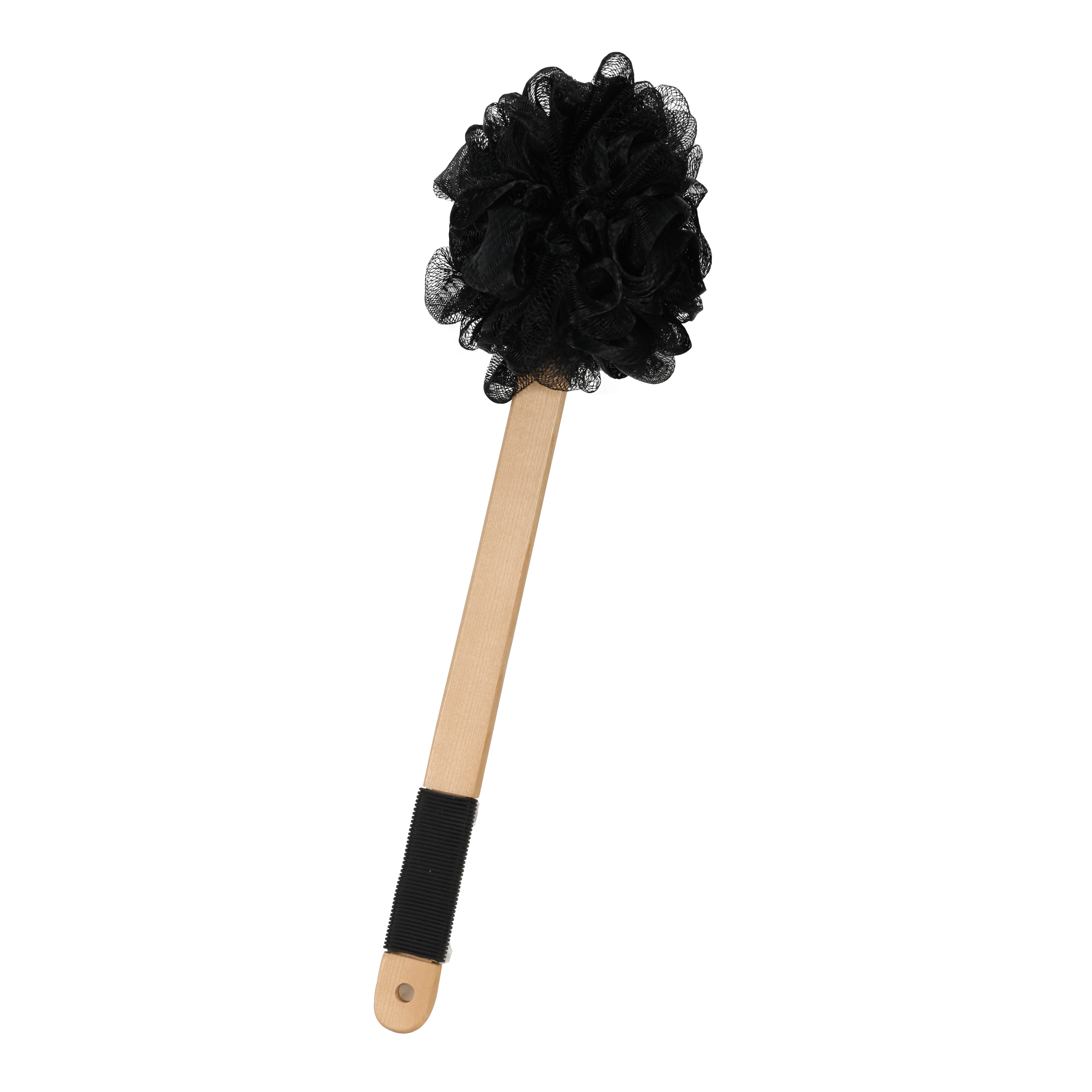 wooden long handle bath ball brush