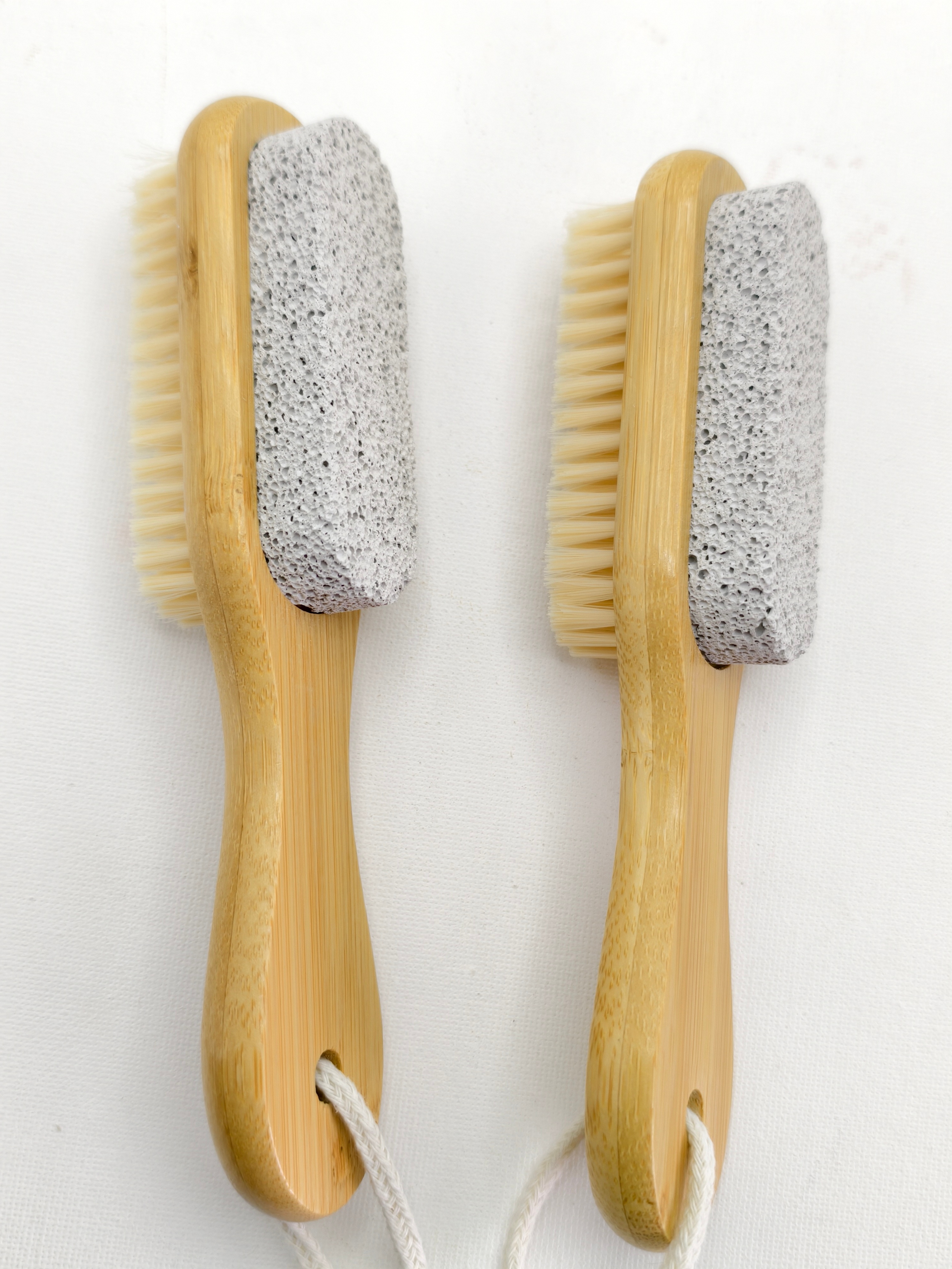 bamboo double-sided pumice stone brush