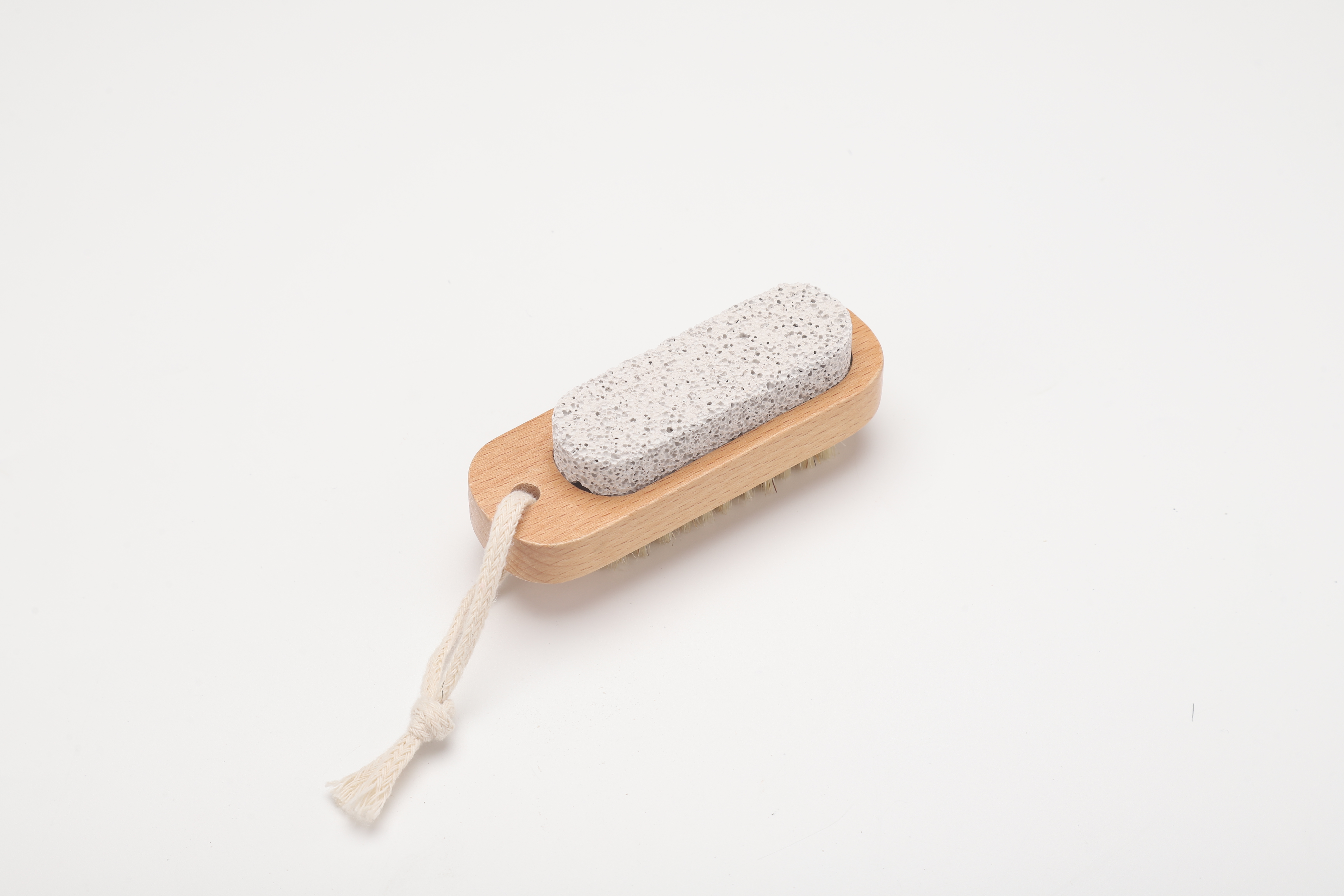 wooden double-sided pumice stone brush