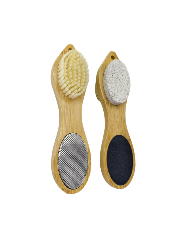 bamboo 4 in 1 foot brush